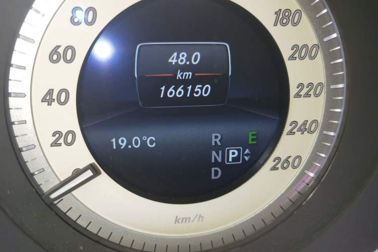 Used Mercedes-Benz E-Class 2014 E 260 L Sport Luxury Model Odometer Close Up