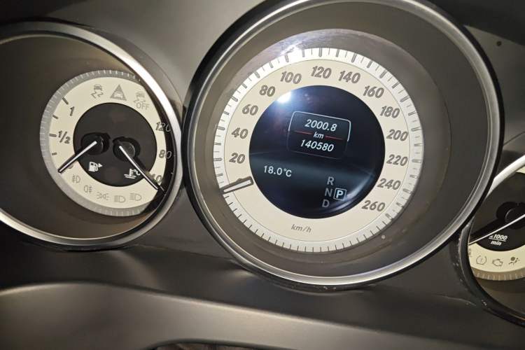 Used Mercedes-Benz E-Class 2014 E 200 Coupe Odometer Close Up