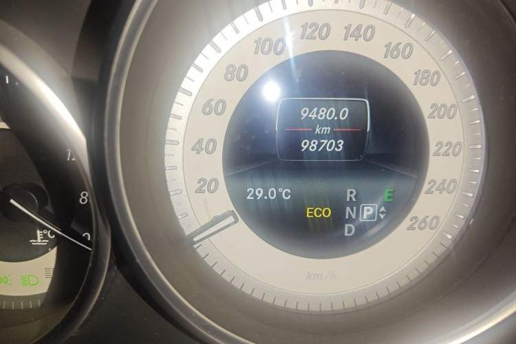 Used Mercedes-Benz E-Class 2014 E 200 Coupe Odometer Close Up