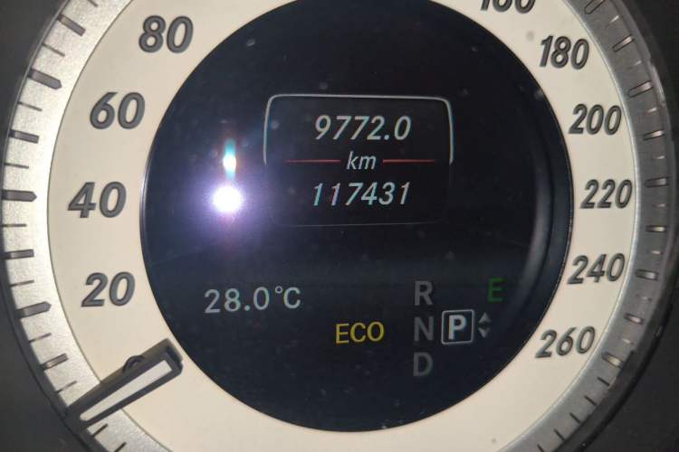 Used Mercedes-Benz E-Class 2014 E 200 Coupe Odometer Close Up
