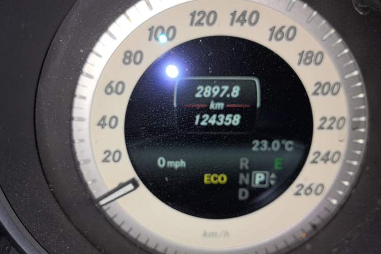 Used Mercedes-Benz E-Class 2014 E 200 Coupe Odometer Close Up