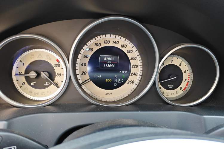 Used Mercedes-Benz E-Class 2014 E 200 Coupe Odometer Close Up