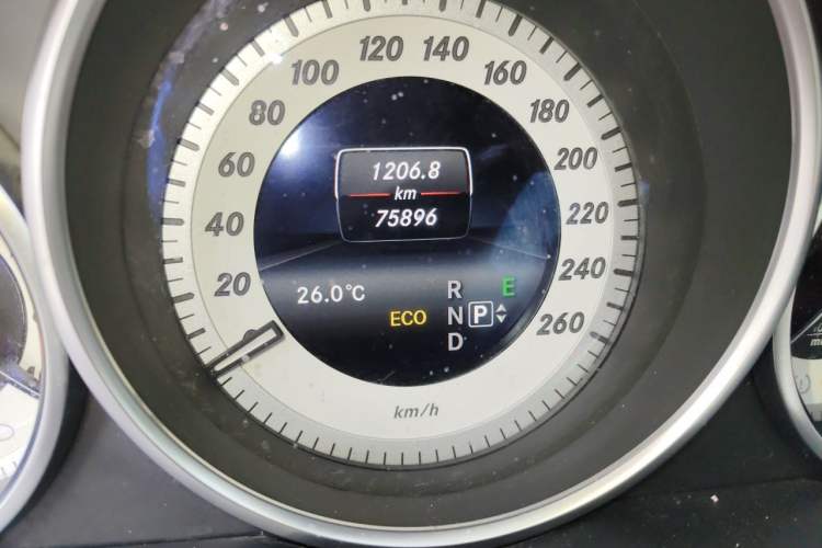 Used Mercedes-Benz E-Class 2014 E 200 Coupe Odometer Close Up