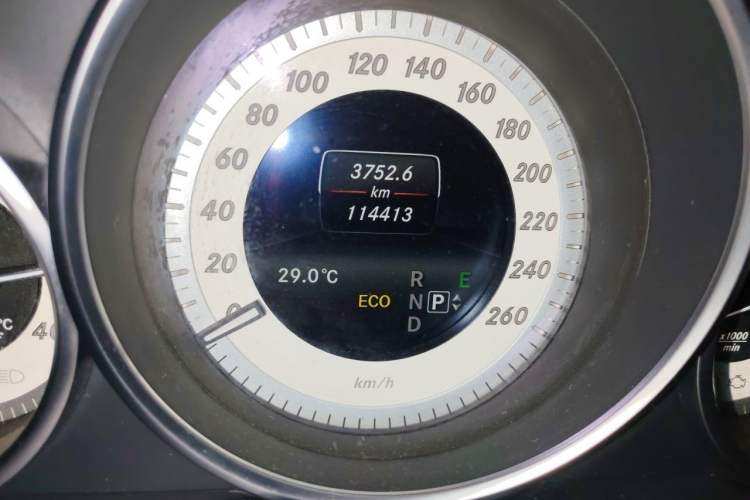 Used Mercedes-Benz E-Class 2014 E 320 Coupe Odometer Close Up