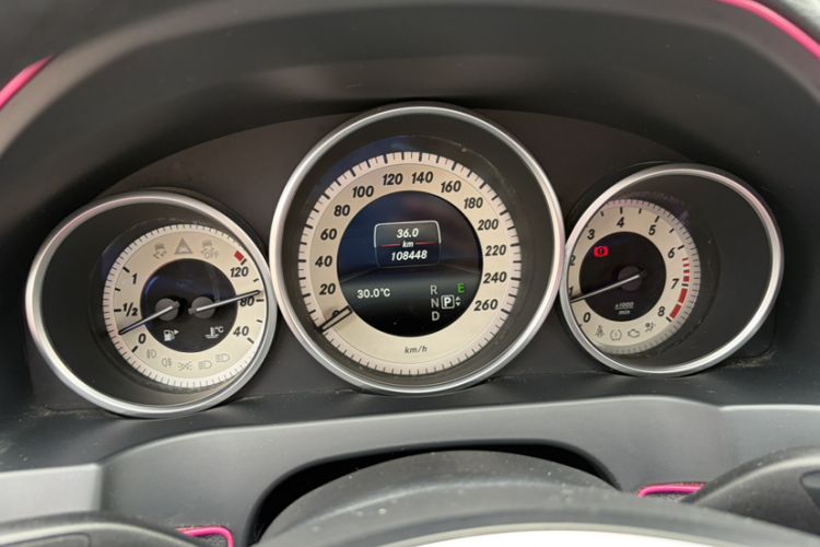 Used Mercedes-Benz E-Class 2014 E 200 Coupe Odometer Close Up