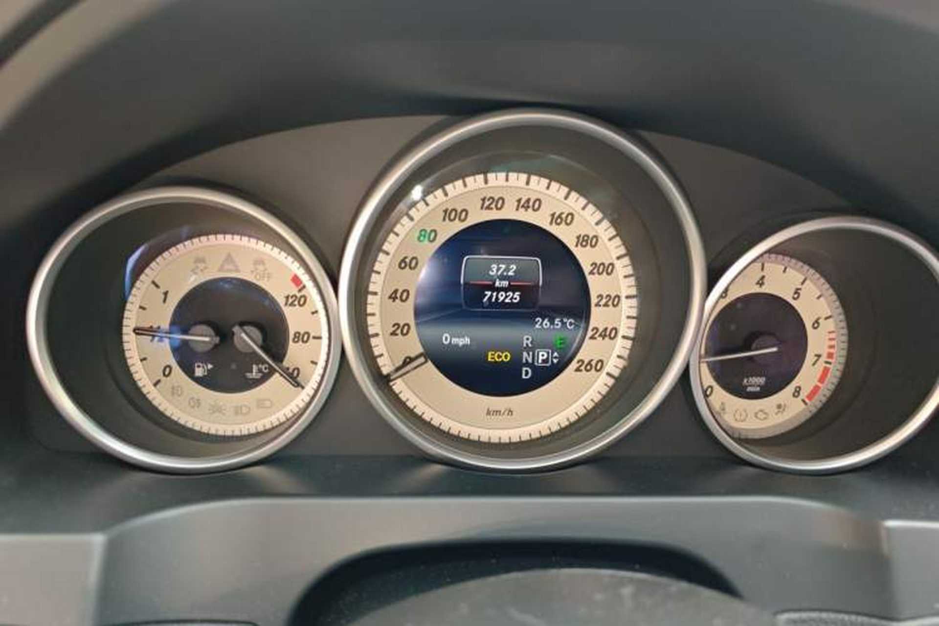Used Mercedes-Benz E-Class 2014 E 260 Coupe Odometer Close Up
