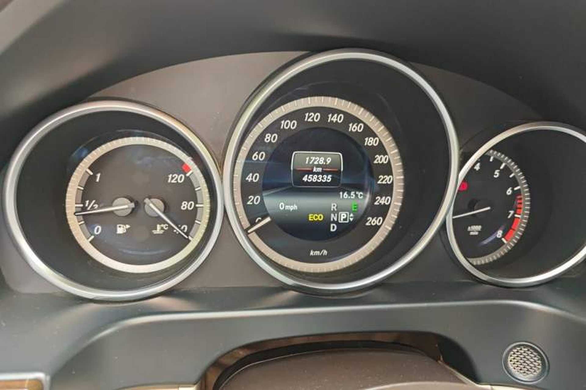 Used Mercedes-Benz E-Class 2015 E 260 L Odometer Close Up