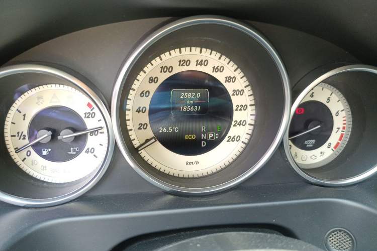 Used Mercedes-Benz E-Class 2015 E 260 L Sport Luxury Model Odometer Close Up