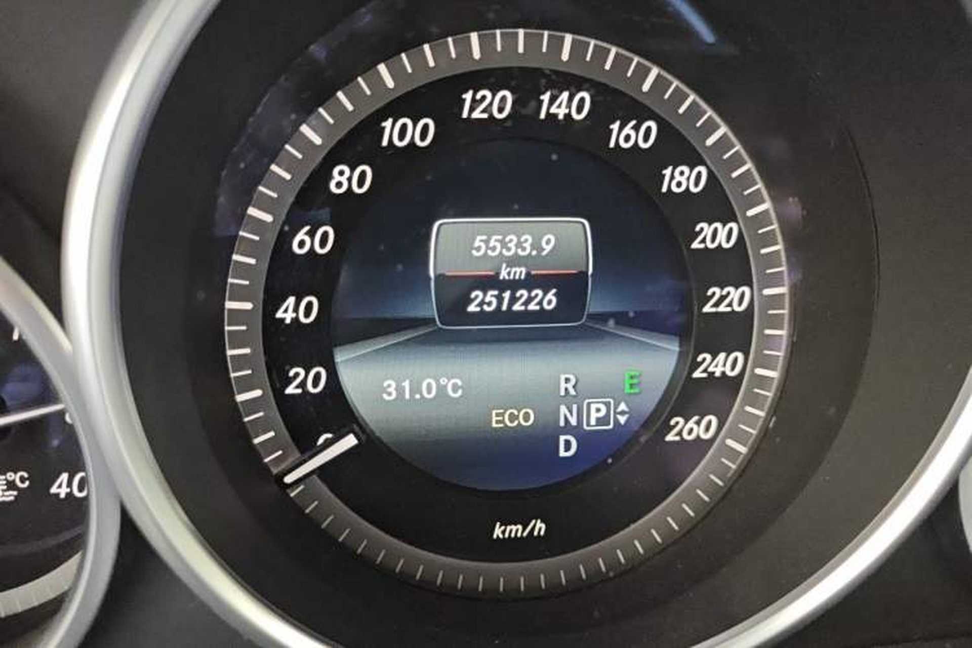Used Mercedes-Benz E-Class 2015 Facelift E 200 L Odometer Close Up