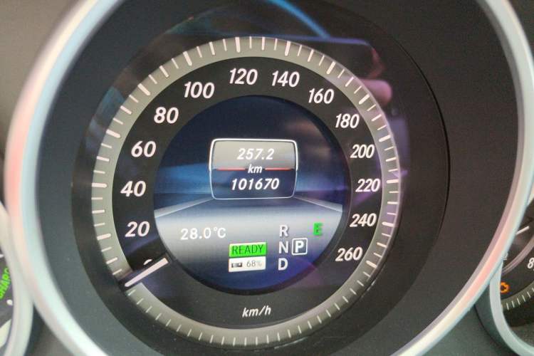 Used Mercedes-Benz E-Class 2015 E 400 L Hybrid Odometer Close Up