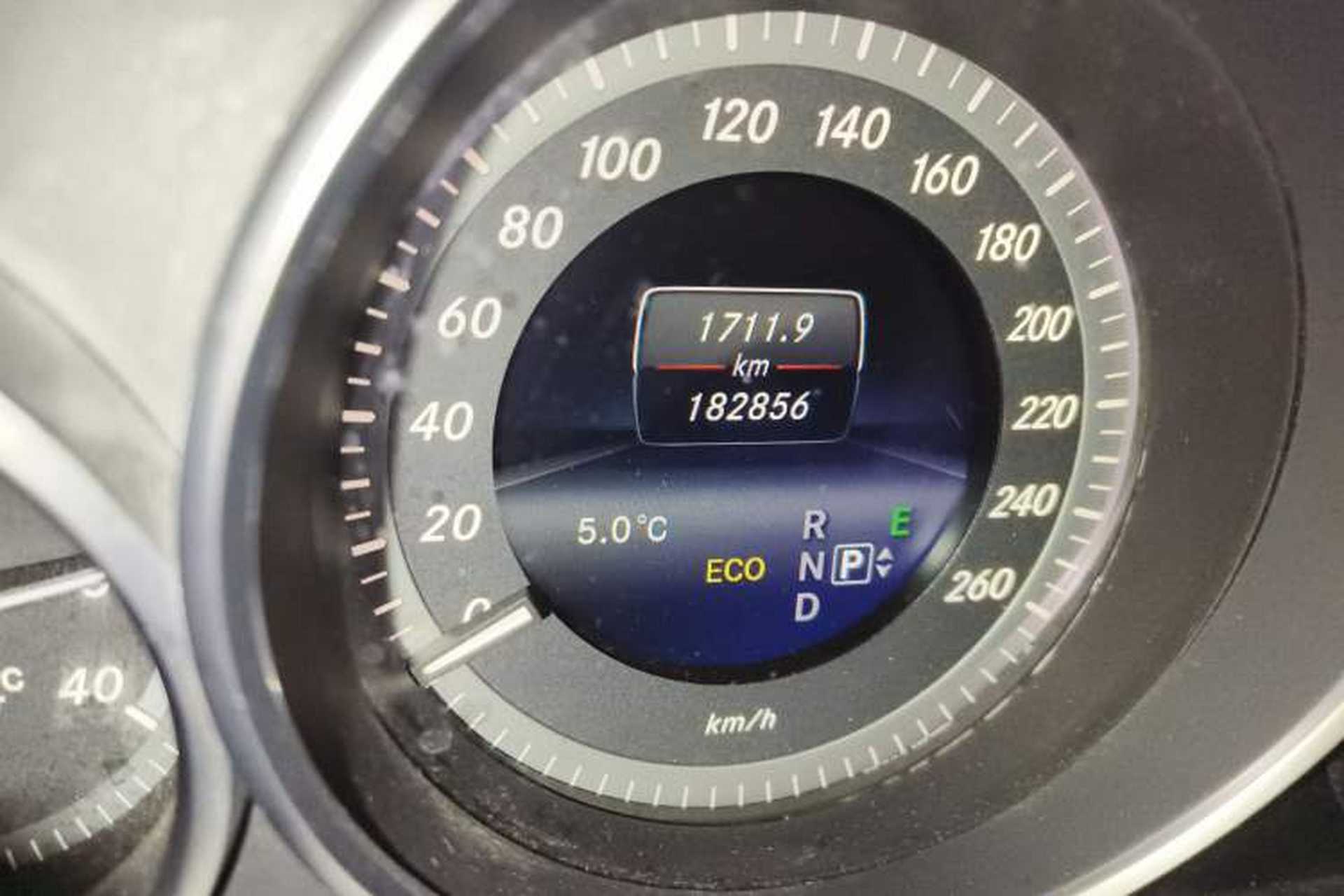 Used Mercedes-Benz E-Class 2015 E 260 L Luxury Model Odometer Close Up