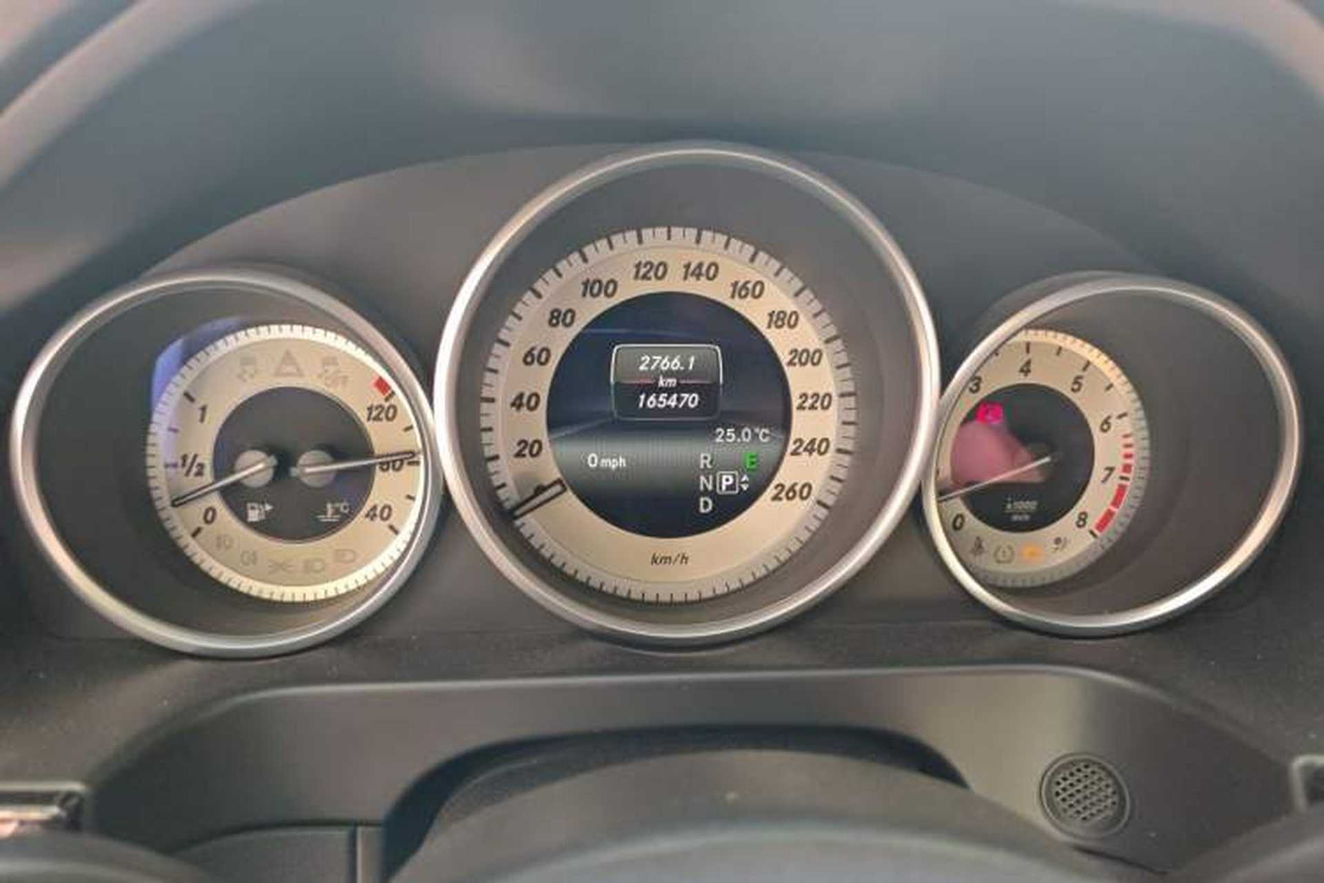 Used Mercedes-Benz E-Class 2015 E 260 L Sport Luxury Model Odometer Close Up