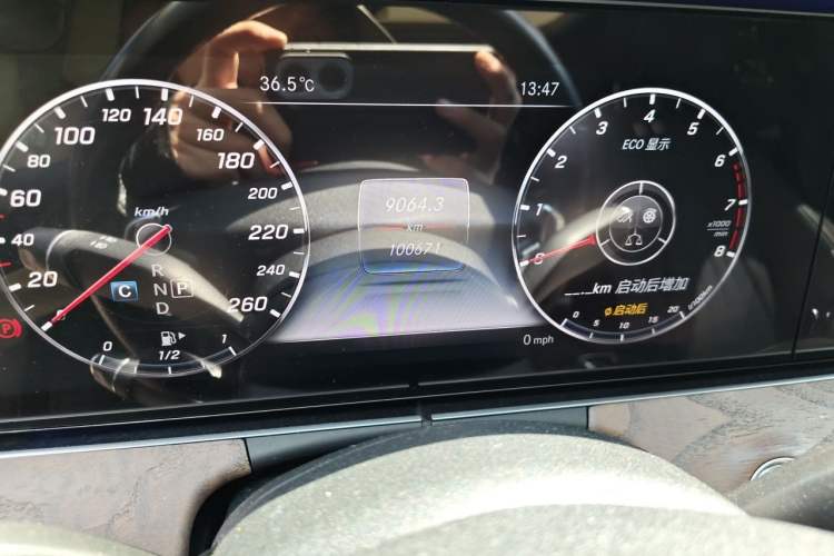 Used Mercedes-Benz E-Class 2016 E 300 L Luxury Model Odometer Close Up