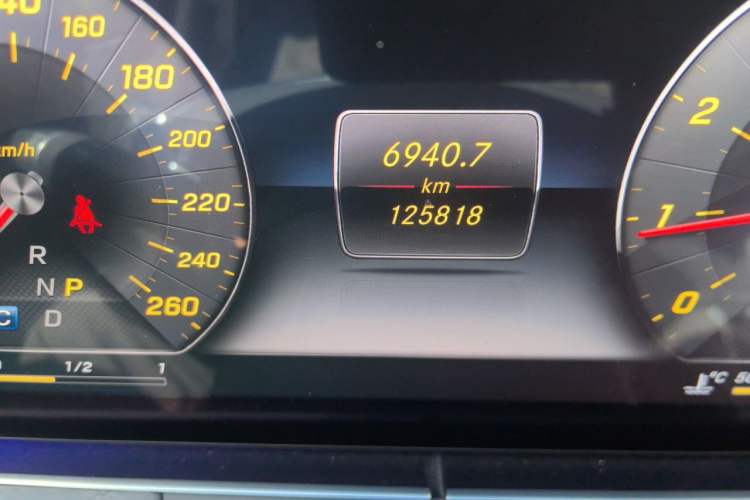 Used Mercedes-Benz E-Class 2016 E 300 L Sporty and Stylish Model Odometer Close Up
