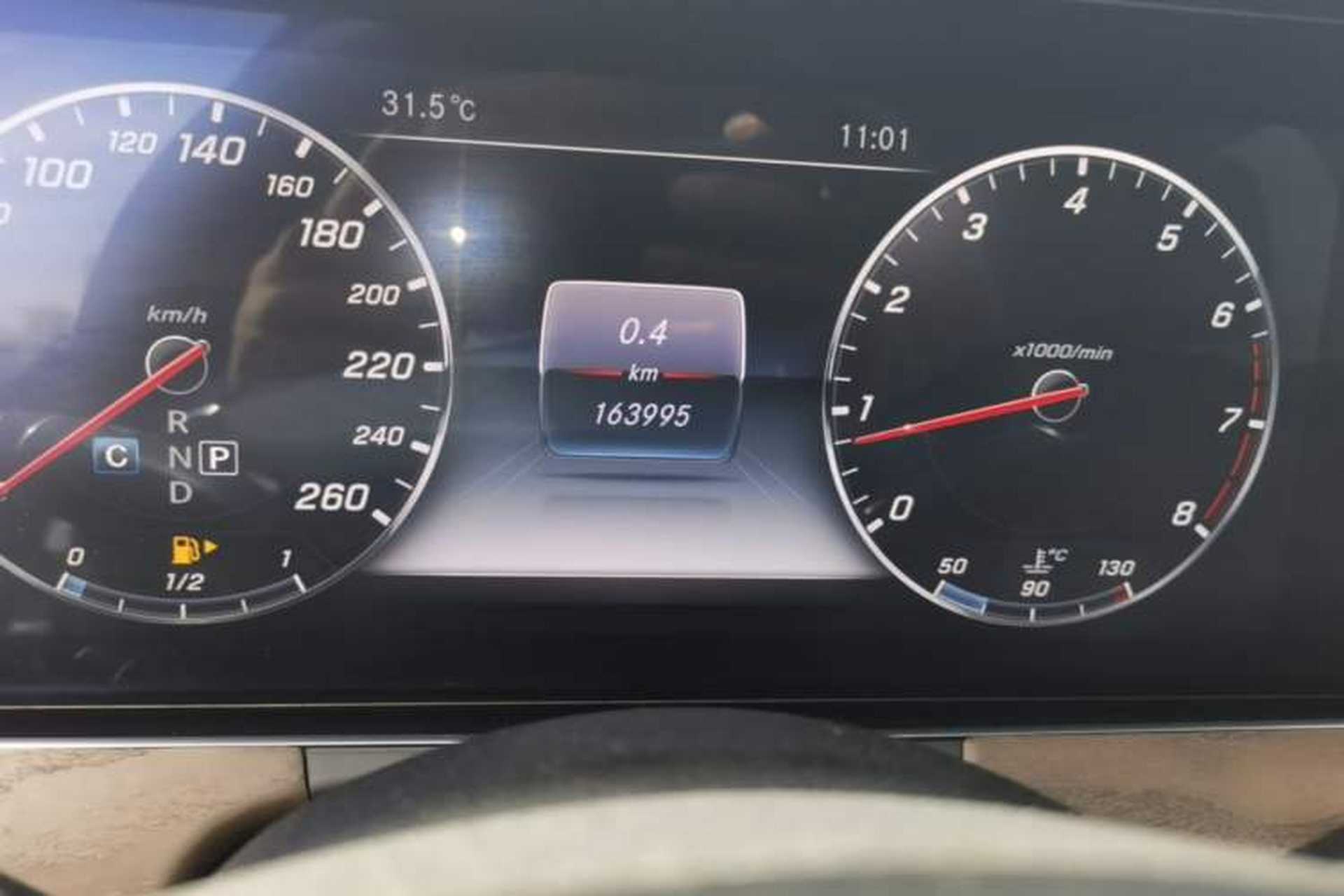 Used Mercedes-Benz E-Class 2016 E 200 L Odometer Close Up
