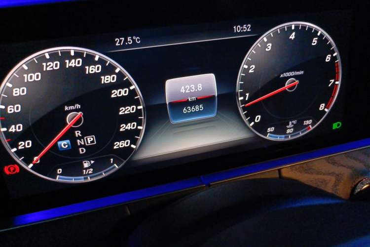 Used Mercedes-Benz E-Class 2016 E 300 L Sporty and Stylish Model Odometer Close Up