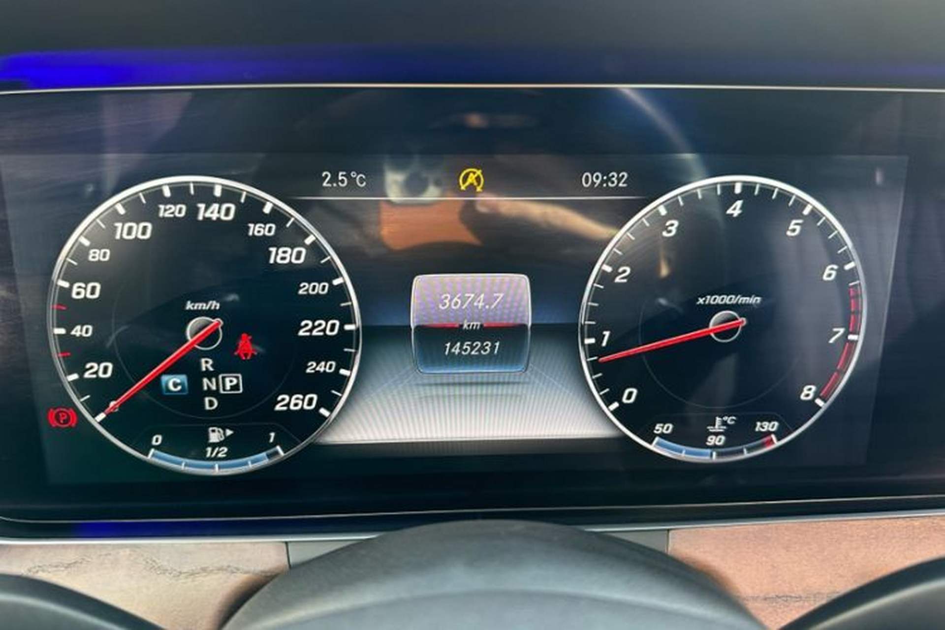 Used Mercedes-Benz E-Class 2016 E 300 L Luxury Model Odometer Close Up