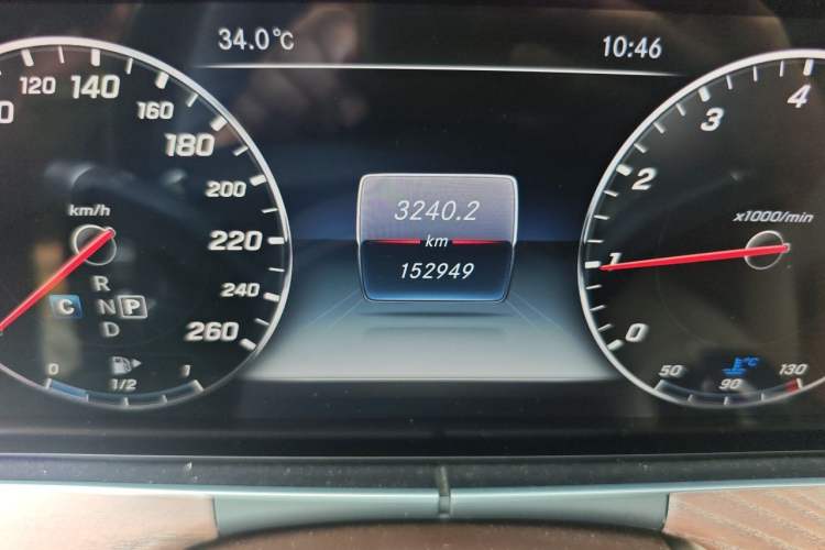 Used Mercedes-Benz E-Class 2016 E 300 L Luxury Model Odometer Close Up