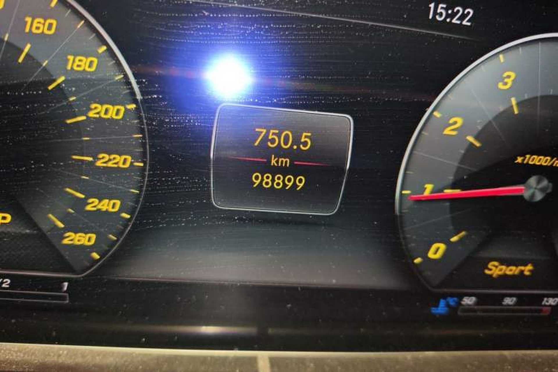 Used Mercedes-Benz E-Class 2016 E 200 L Odometer Close Up
