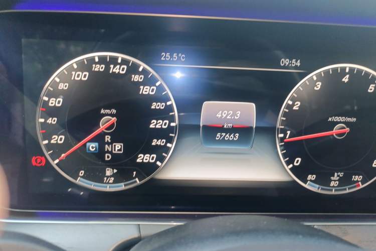 Used Mercedes-Benz E-Class 2016 E 300 L Sporty and Stylish Model Odometer Close Up