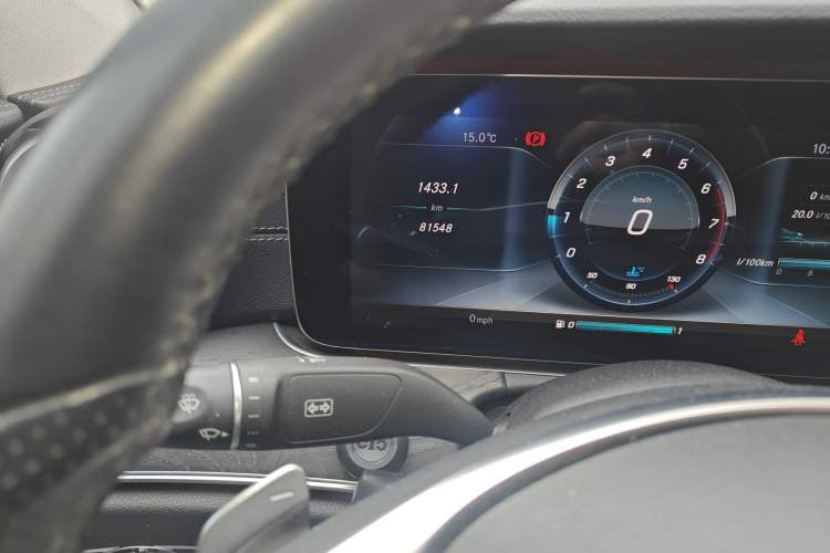 Used Mercedes-Benz E-Class 2016 E 300 L Sporty and Stylish Model Odometer Close Up