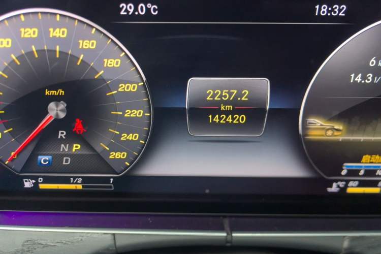Used Mercedes-Benz E-Class 2016 E 300 L Sporty and Stylish Model Odometer Close Up