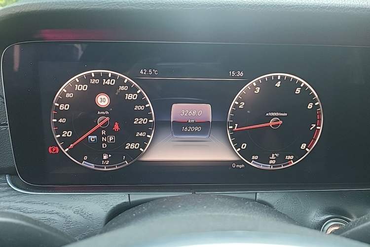 Used Mercedes-Benz E-Class 2016 E 300 L Sporty and Stylish Model Odometer Close Up