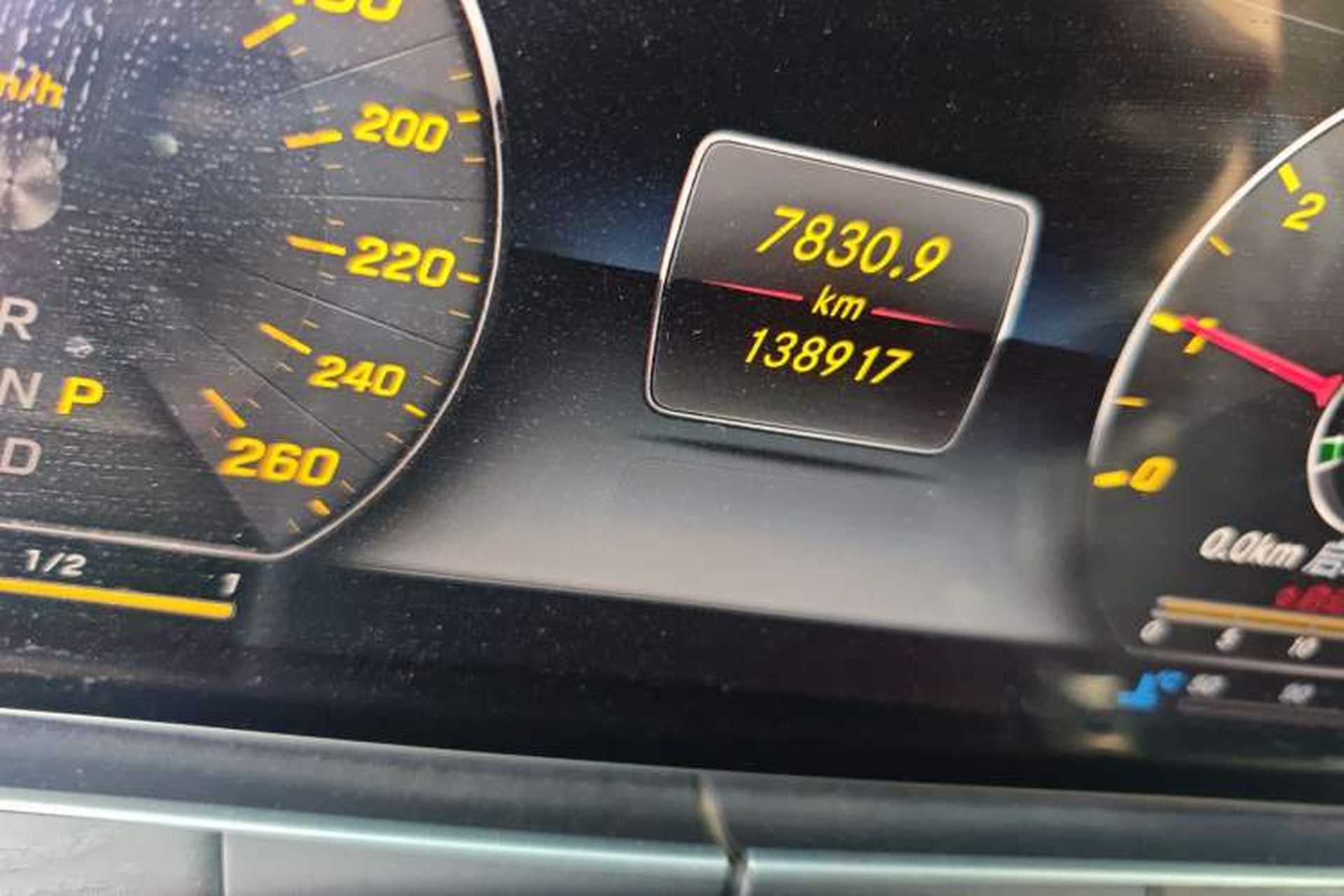 Used Mercedes-Benz E-Class 2016 E 300 L Sporty and Stylish Model Odometer Close Up
