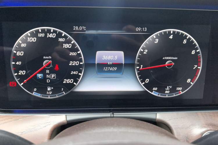 Used Mercedes-Benz E-Class 2016 E 300 L Luxury Model Odometer Close Up