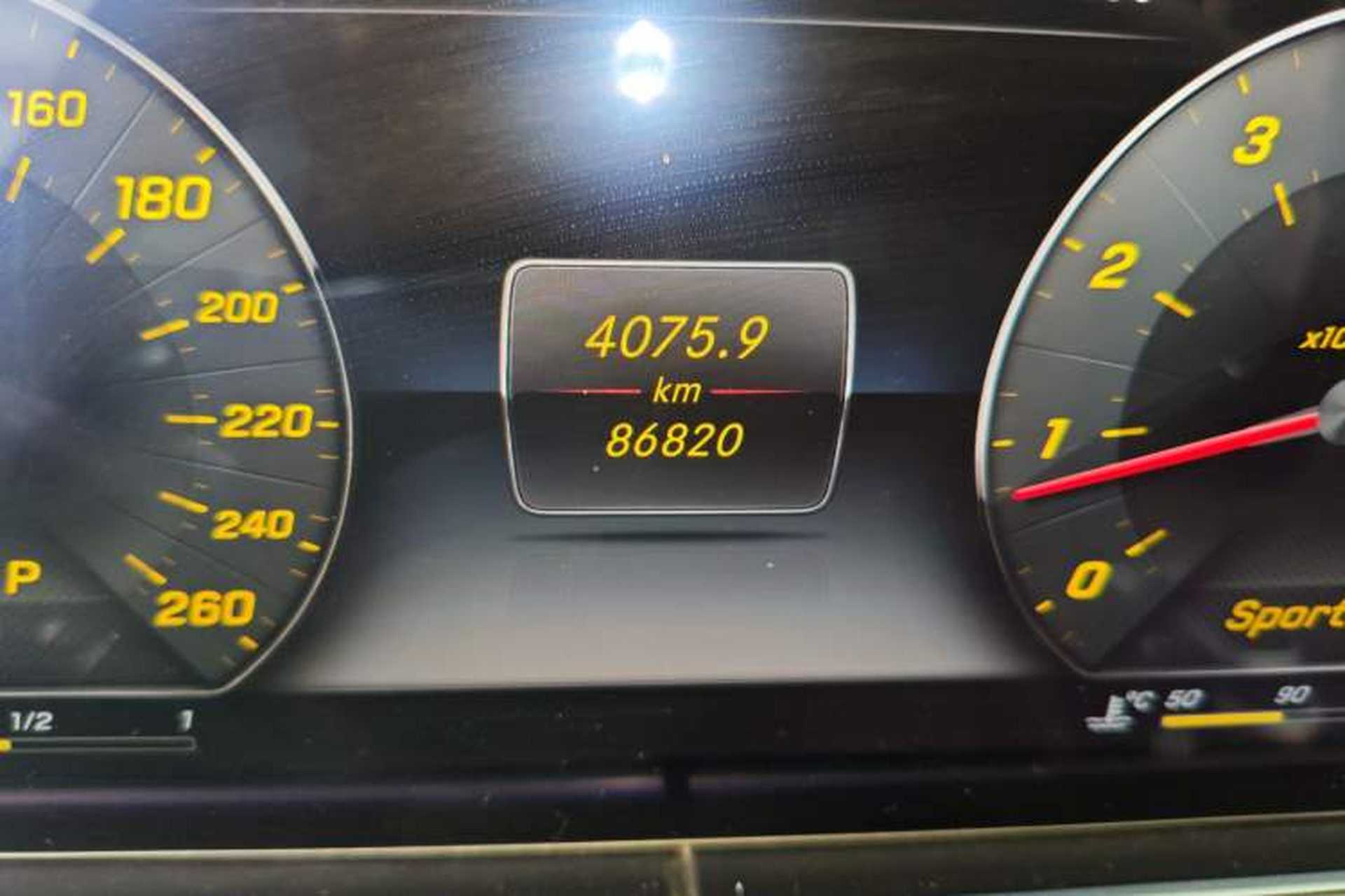 Used Mercedes-Benz E-Class 2016 E 200 L Sport Edition Odometer Close Up
