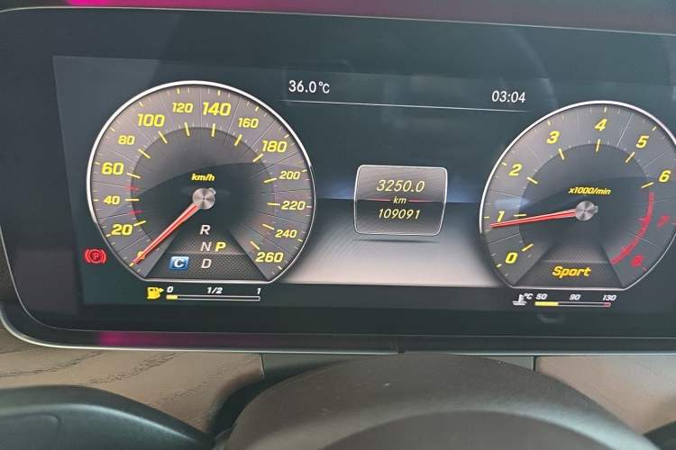 Used Mercedes-Benz E-Class 2016 E 300 L Luxury Model Odometer Close Up