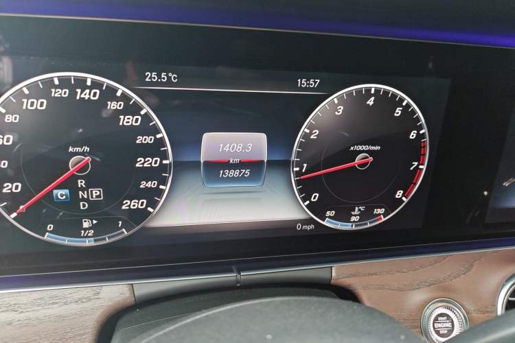 Used Mercedes-Benz E-Class 2016 E 300 L Luxury Model Odometer Close Up