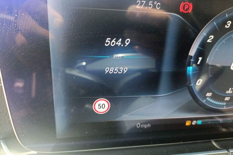 Used Mercedes-Benz E-Class 2016 E 300 L Sporty and Stylish Model Odometer Close Up