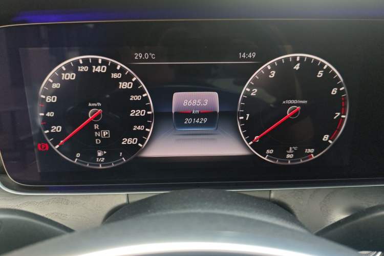 Used Mercedes-Benz E-Class 2016 E 300 L Sporty and Stylish Model Odometer Close Up