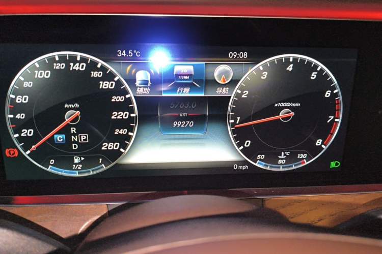 Used Mercedes-Benz E-Class 2016 E 300 L Luxury Model Odometer Close Up