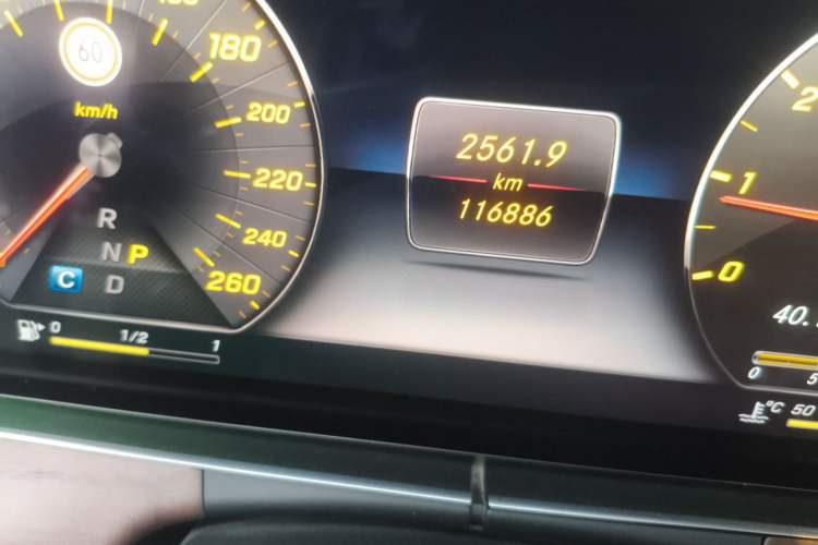 Used Mercedes-Benz E-Class 2016 E 300 L Luxury Model Odometer Close Up
