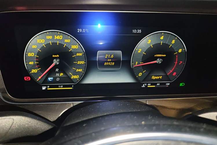 Used Mercedes-Benz E-Class 2016 E 300 L Sporty and Stylish Model Odometer Close Up