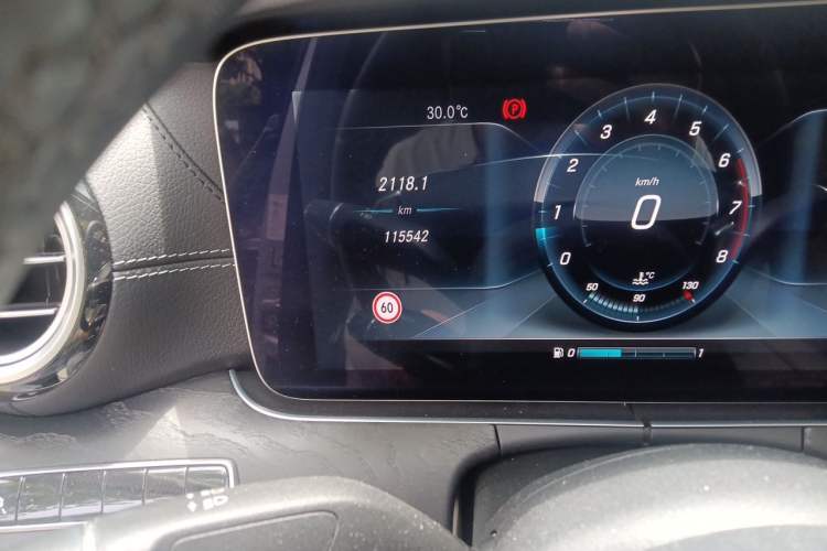Used Mercedes-Benz E-Class 2016 E 300 L Sport Luxury Model Odometer Close Up