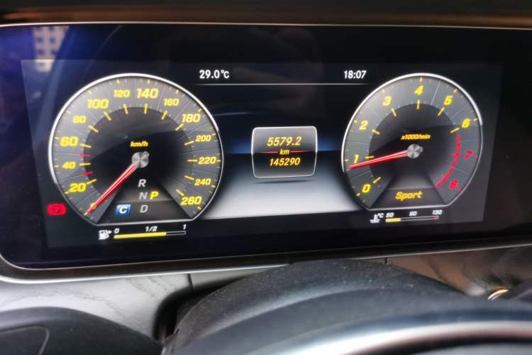 Used Mercedes-Benz E-Class 2016 E 300 L Sporty and Stylish Model Odometer Close Up