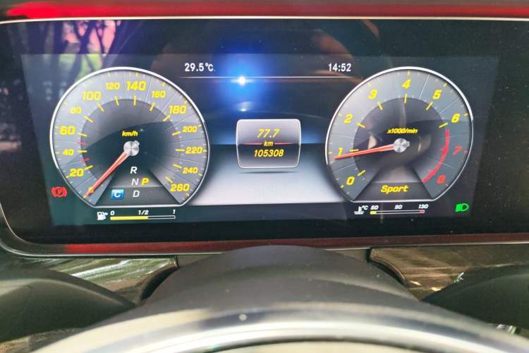 Used Mercedes-Benz E-Class 2016 E 300 L Sporty and Stylish Model Odometer Close Up