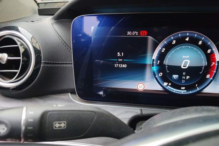 Used Mercedes-Benz E-Class 2016 E 300 L Sporty and Stylish Model Odometer Close Up