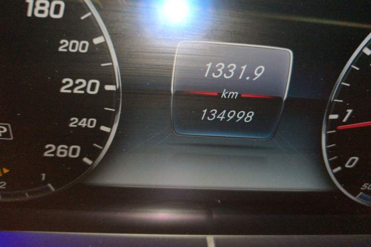 Used Mercedes-Benz E-Class 2016 E 300 L Luxury Model Odometer Close Up