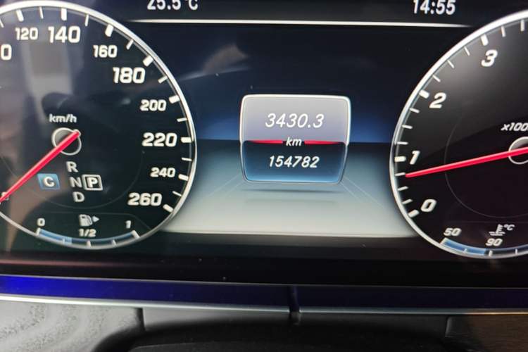 Used Mercedes-Benz E-Class 2016 E 300 L Sporty and Stylish Model Odometer Close Up