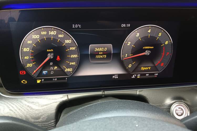 Used Mercedes-Benz E-Class 2016 E 300 L Sporty and Stylish Model Odometer Close Up