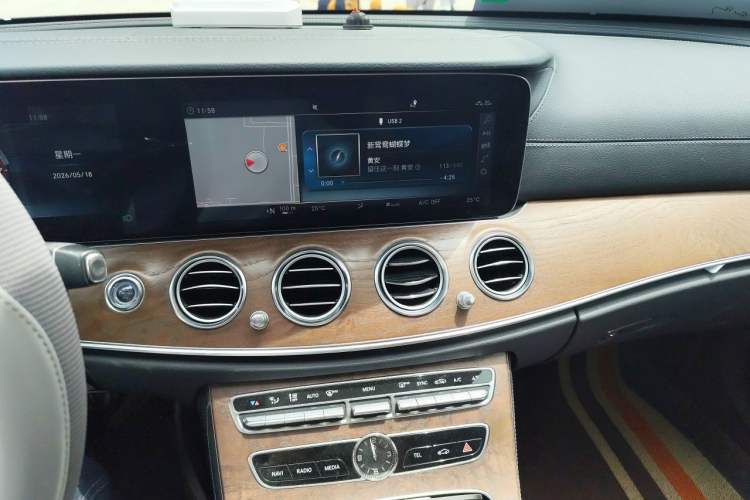 Used Mercedes-Benz E-Class 2017 E 300 L Sporty and Stylish Model Audio And AC Panel