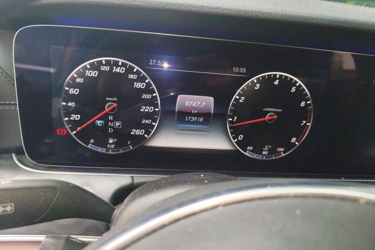 Used Mercedes-Benz E-Class 2017 E 300 L Sporty and Stylish Model Odometer Close Up