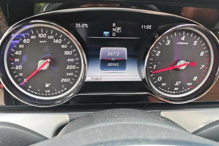 Used Mercedes-Benz E-Class 2017 E 200 Sport 4MATIC Odometer Close Up
