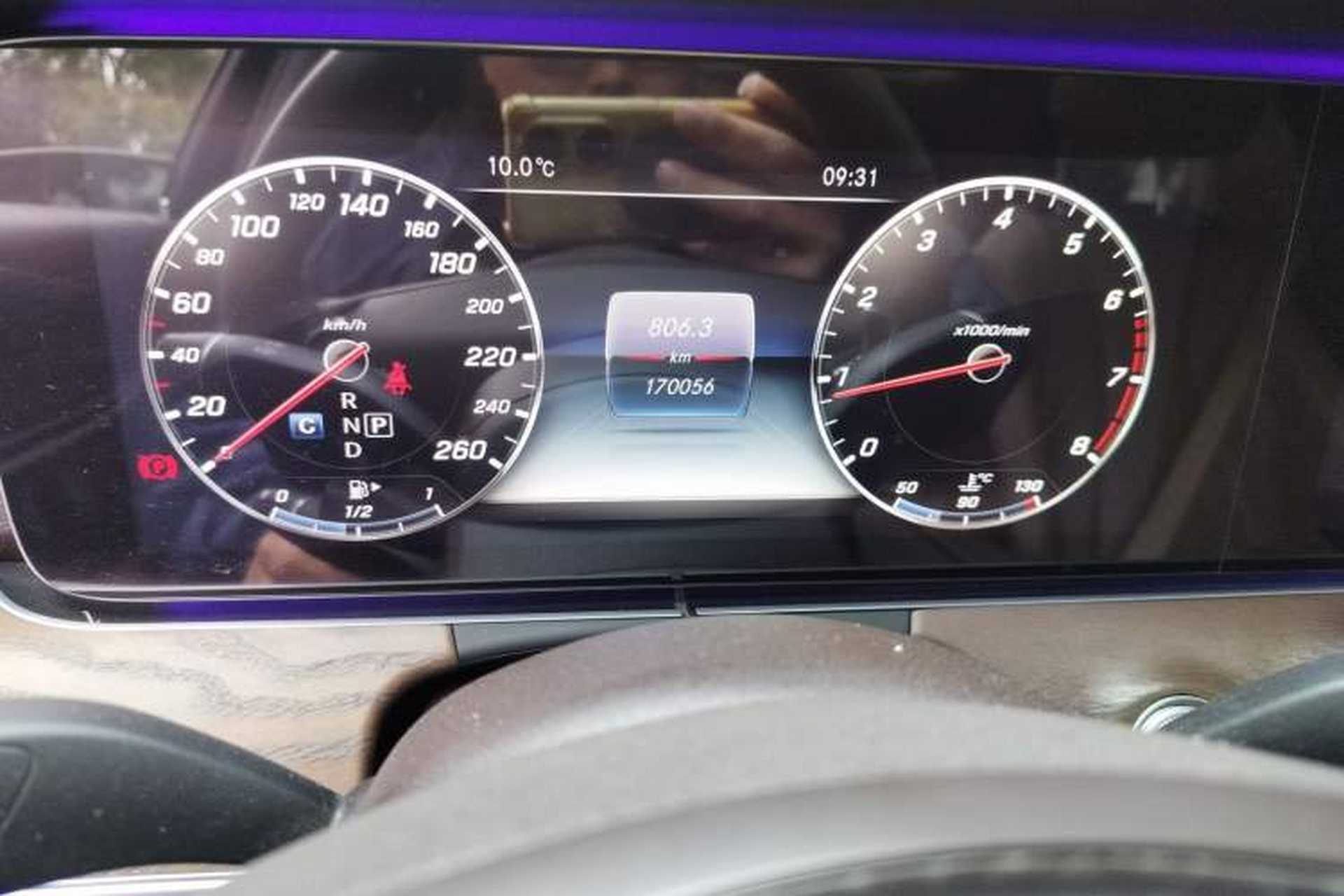 Used Mercedes-Benz E-Class 2017 E 300 L Luxury Model Odometer Close Up
