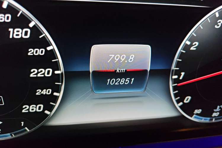 Used Mercedes-Benz E-Class 2017 E 300 L Sporty and Stylish Model Odometer Close Up