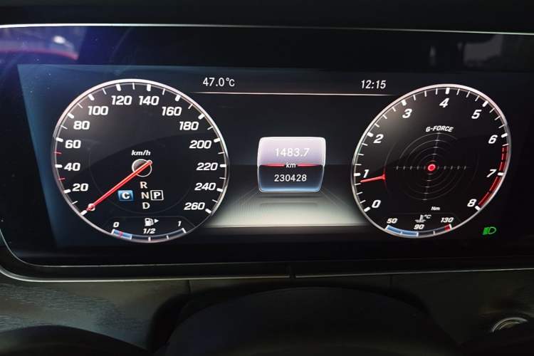 Used Mercedes-Benz E-Class 2017 E 300 L Sporty and Stylish Model Odometer Close Up